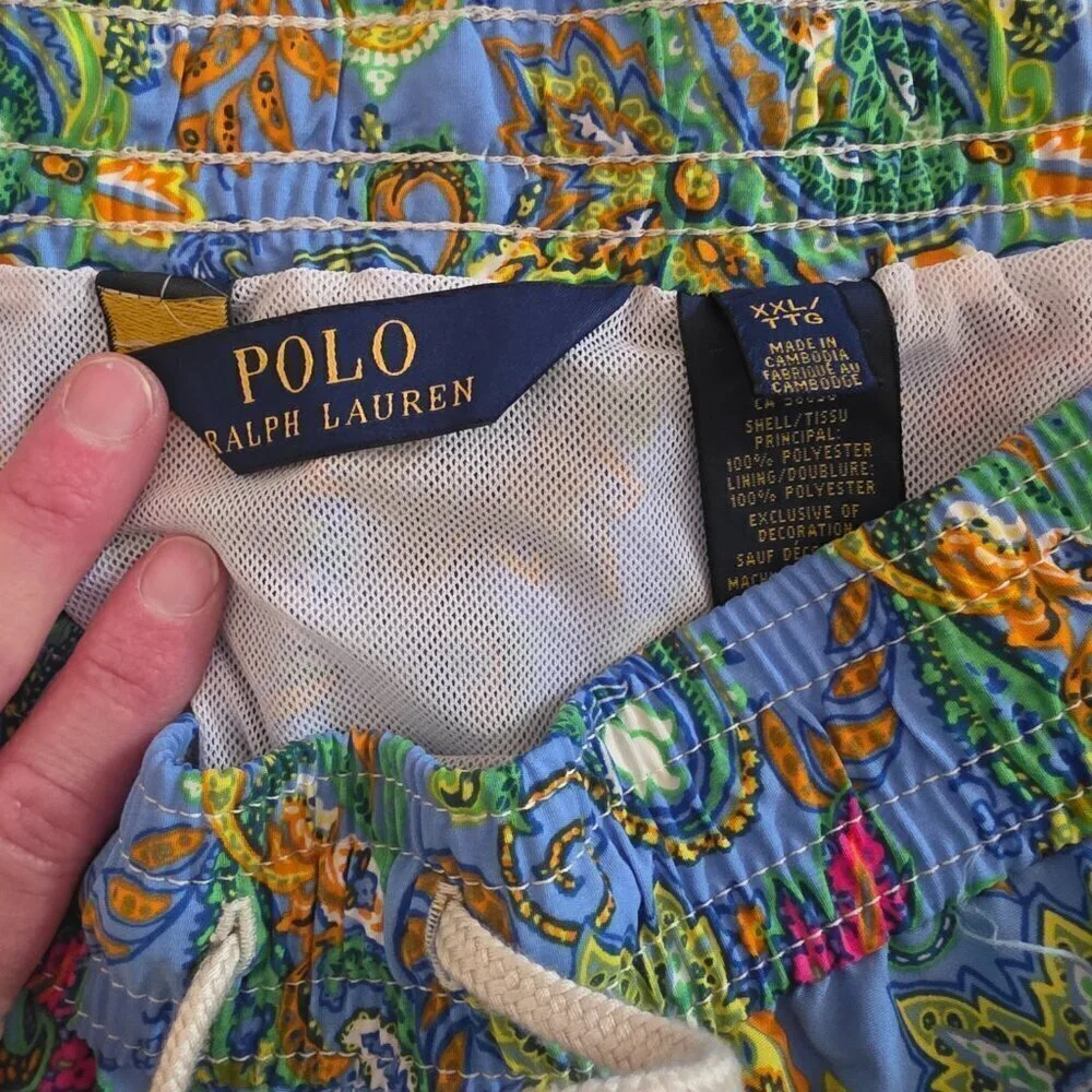 Polo Ralph Lauren Men's Swim Shorts Trunks Tropical Floral Paisley Size XXL